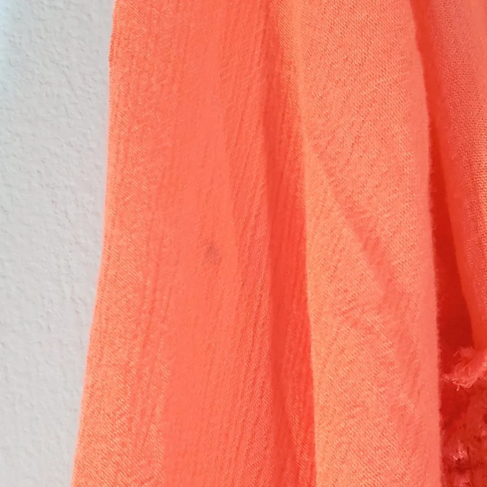 Free People Coral Orange Embroidered Mini Dress